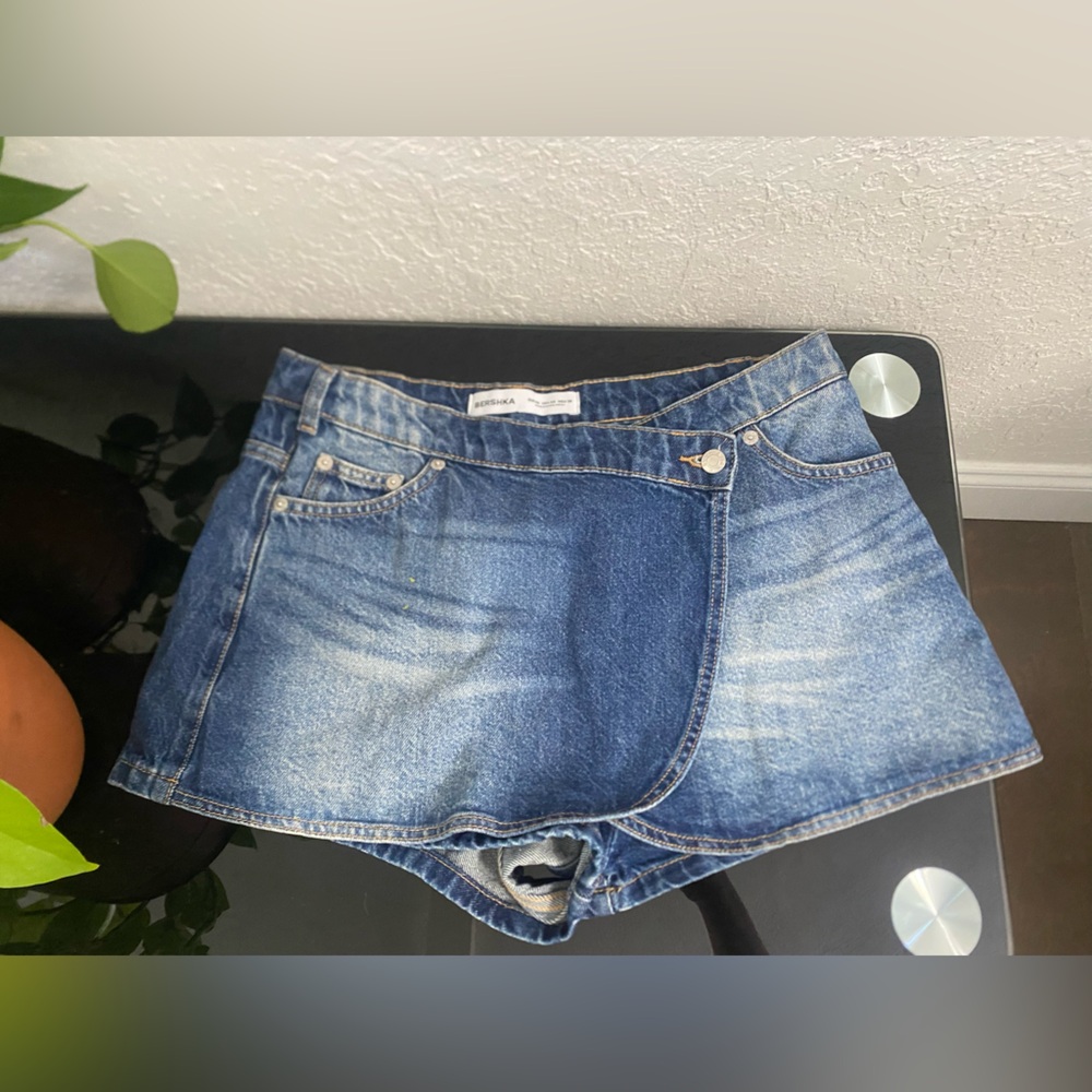 Bershka Blue Denim Skort, size 8